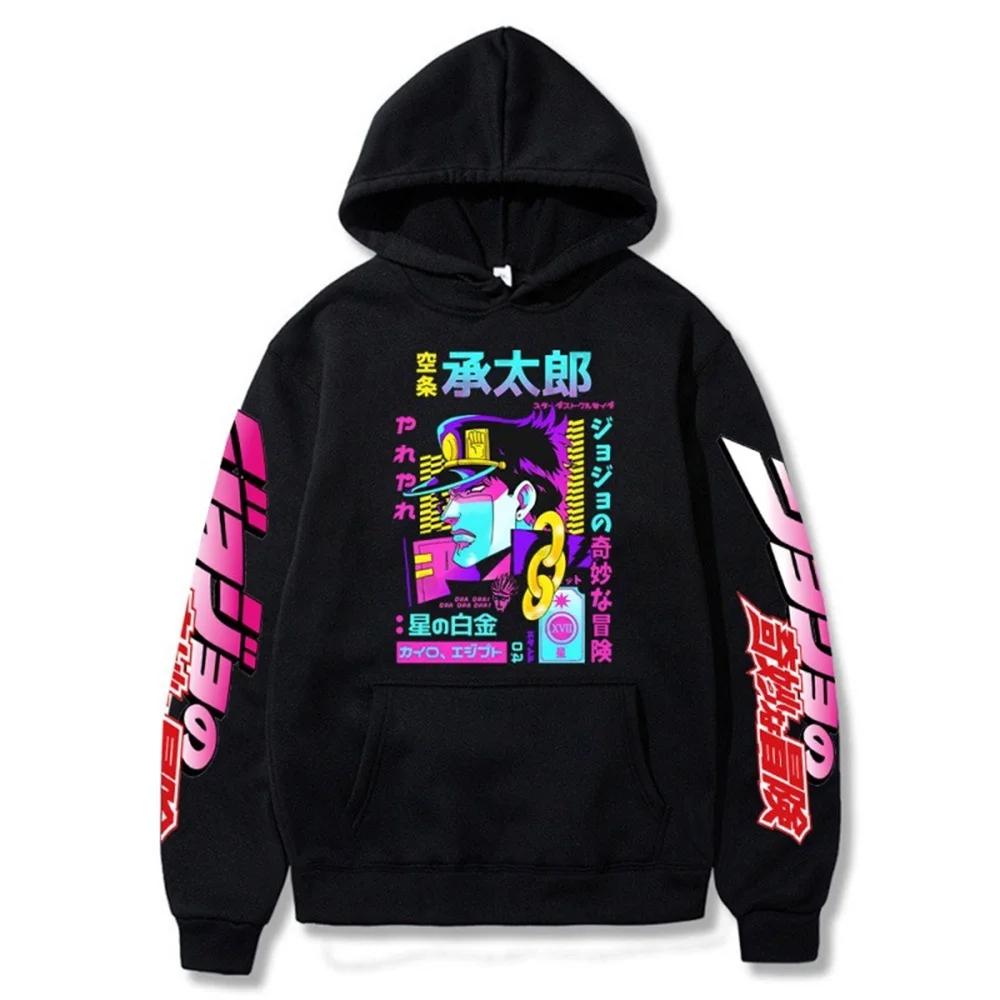 kf Sa591d3cabb9148feae4257f457a0b035T Anime HoodieKuj J tar Graphic Print Sweatshirts Cozy Tops Oversized Hooded Pullover Y2K Sweatshirts Tops - JoJo's Bizarre Adventure Shop